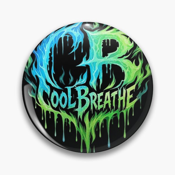 Item preview, Cool Breathe — Dripping Flame Logo Design | Neon Blue Green Fire Typography | Metal Band Style Graphic Tee & Streetwear Print designed and sold by SketchSyndicate.