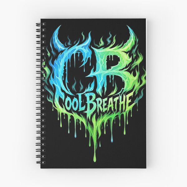 Item preview, Cool Breathe — Dripping Flame Logo Design | Neon Blue Green Fire Typography | Metal Band Style Graphic Tee & Streetwear Print designed and sold by SketchSyndicate.
