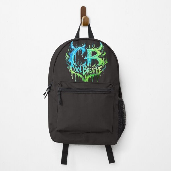 Item preview, Cool Breathe — Dripping Flame Logo Design | Neon Blue Green Fire Typography | Metal Band Style Graphic Tee & Streetwear Print designed and sold by SketchSyndicate.
