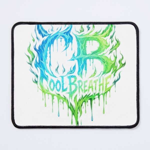 Item preview, Cool Breathe — Dripping Flame Logo Design | Neon Blue Green Fire Typography | Metal Band Style Graphic Tee & Streetwear Print designed and sold by SketchSyndicate.
