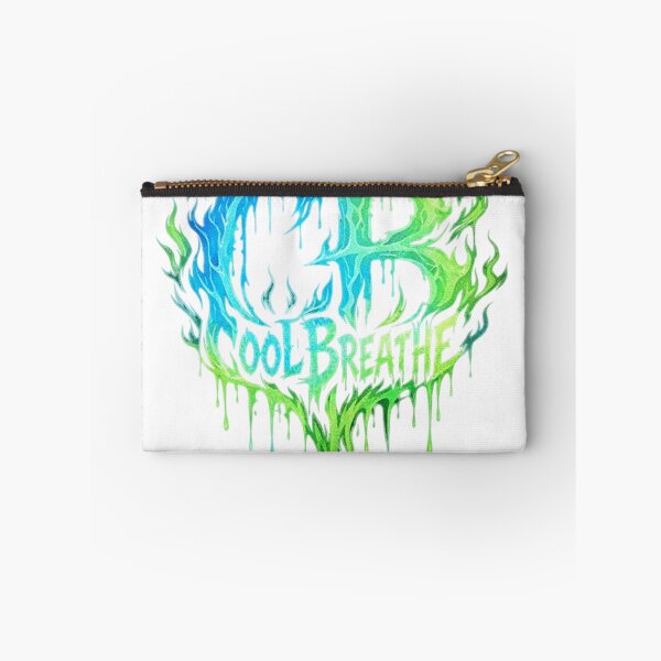 Item preview, Cool Breathe — Dripping Flame Logo Design | Neon Blue Green Fire Typography | Metal Band Style Graphic Tee & Streetwear Print designed and sold by SketchSyndicate.