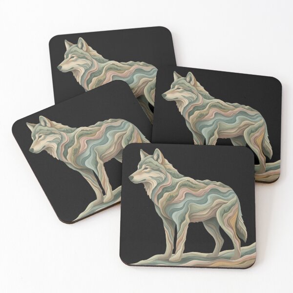 Item preview, Mountain Terrain Wolf – Nature Spirit Silhouette  designed and sold by printedartgoods.