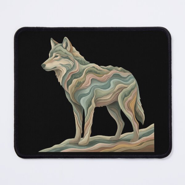 Item preview, Mountain Terrain Wolf – Nature Spirit Silhouette designed and sold by printedartgoods.