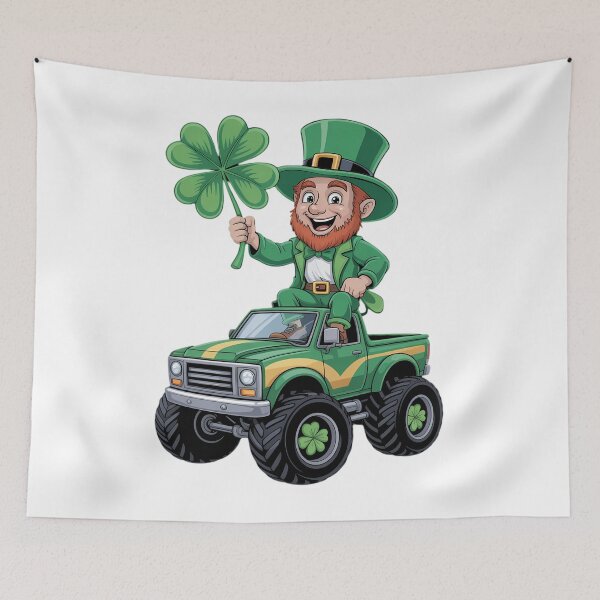 Item preview, St Patricks Day Leprechaun Monster Truck Lucky designed and sold by TrinaEspinoza.