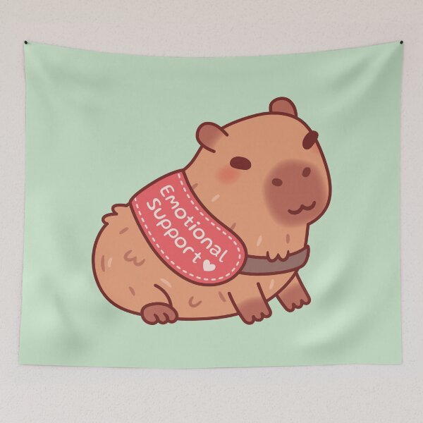 Item preview, Cute Capybara Here For Emotional Support designed and sold by rustydoodle.