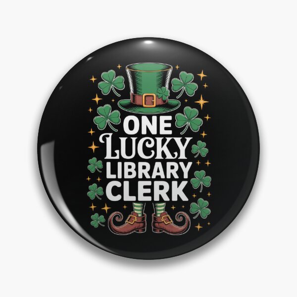 Item preview, St Patricks Day Leprechaun One Lucky Library Clerk designed and sold by TyraYoung.