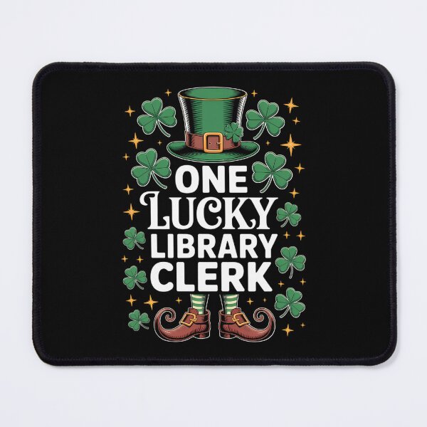 Item preview, St Patricks Day Leprechaun One Lucky Library Clerk designed and sold by TyraYoung.