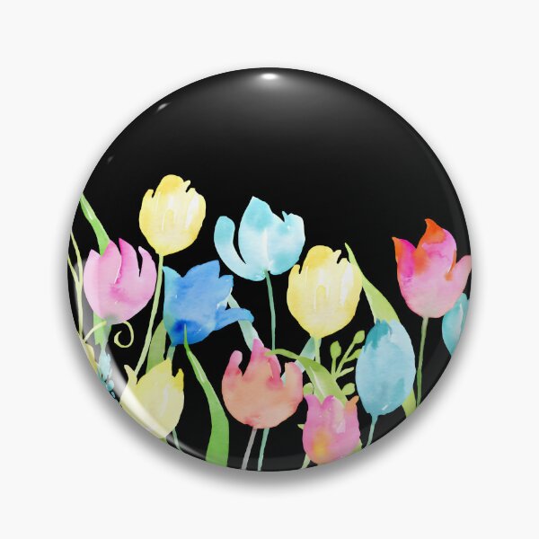 Item preview, Watercolor Tulip Meadow Floral Border Postcards designed and sold by FestivityFinds.