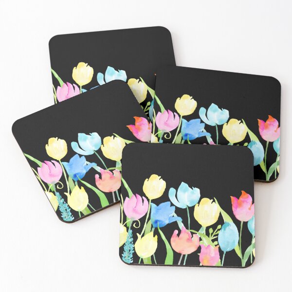 Item preview, Watercolor Tulip Meadow Floral Border Postcards designed and sold by FestivityFinds.