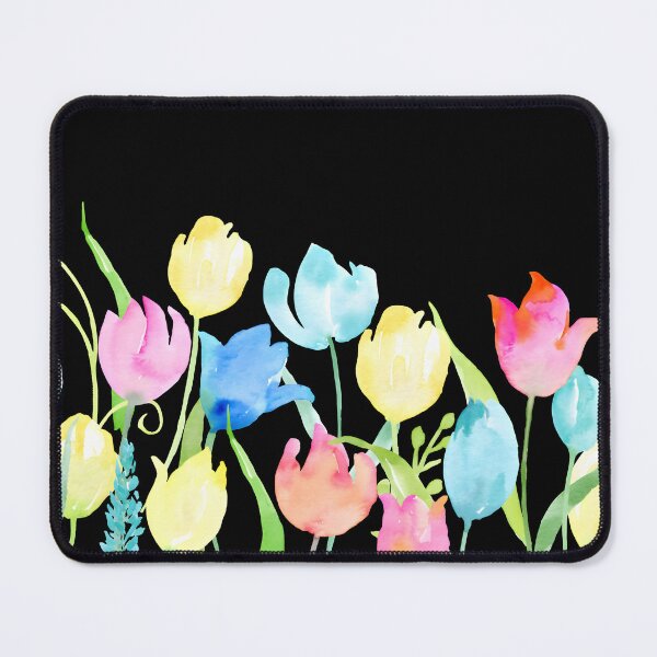 Item preview, Watercolor Tulip Meadow Floral Border Postcards designed and sold by FestivityFinds.