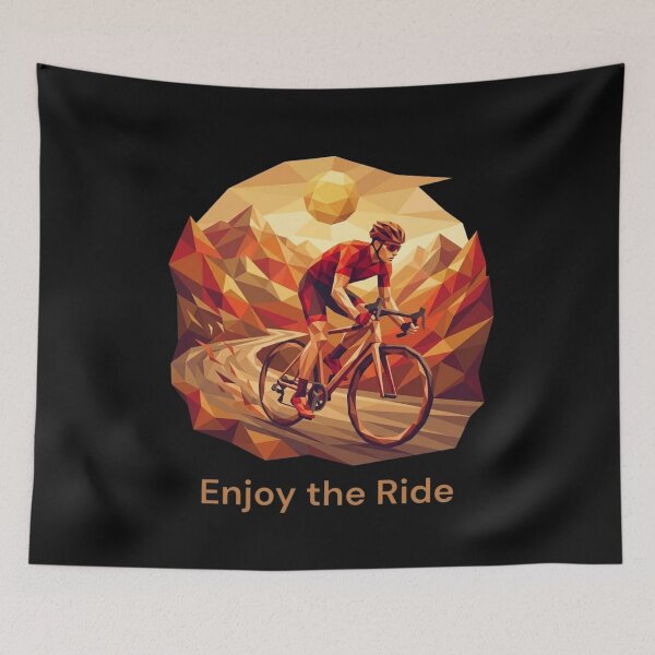 Item preview, Enjoy the Ride - Geometric Cycling Art designed and sold by Mania Graphix.