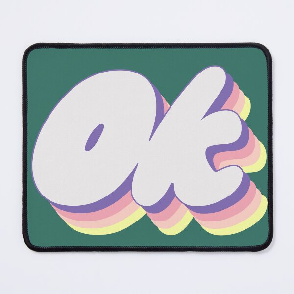 Item preview, Retro “OK” Typography Pastel Layered Shadow - Cute Affirmation Aesthetic designed and sold by nineFlorals.