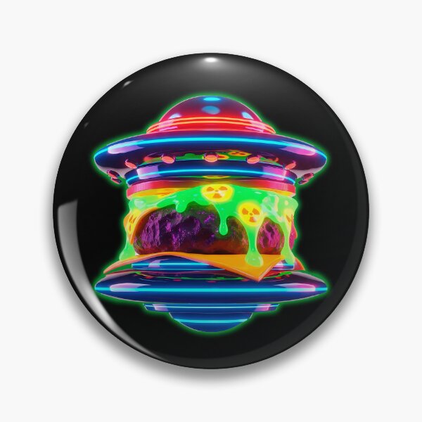 Item preview, Radioactive UFO Burger - Neon Alien Space Food Art designed and sold by powersunlight.
