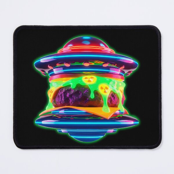 Item preview, Radioactive UFO Burger - Neon Alien Space Food Art designed and sold by powersunlight.