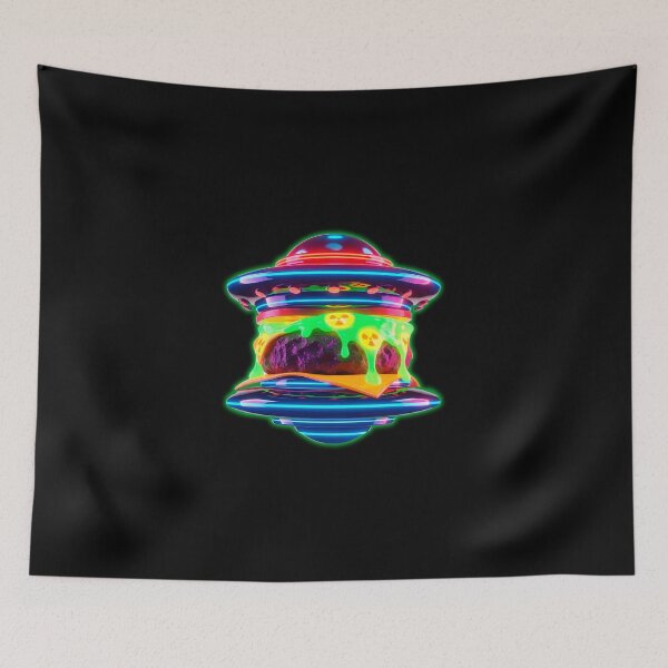 Item preview, Radioactive UFO Burger - Neon Alien Space Food Art designed and sold by powersunlight.