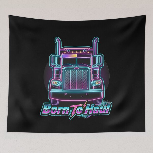 Artikelvorschau, Born To Haul – Retro-Neon-Sattelzug-Design entworfen und verkauft von Jt41.