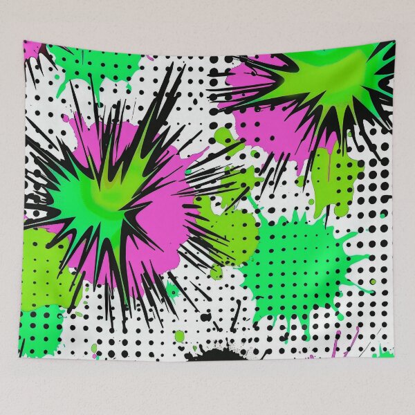 Item preview, Comic Book Design Art In Lime And Purple designed and sold by DEC02.