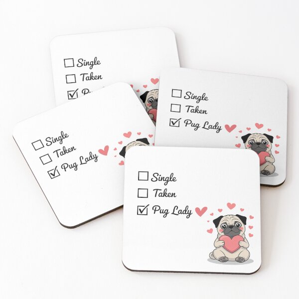 Item preview, Single Taken Pug Lady Funny Pug Lover Gift designed and sold by Cool-cat-art.