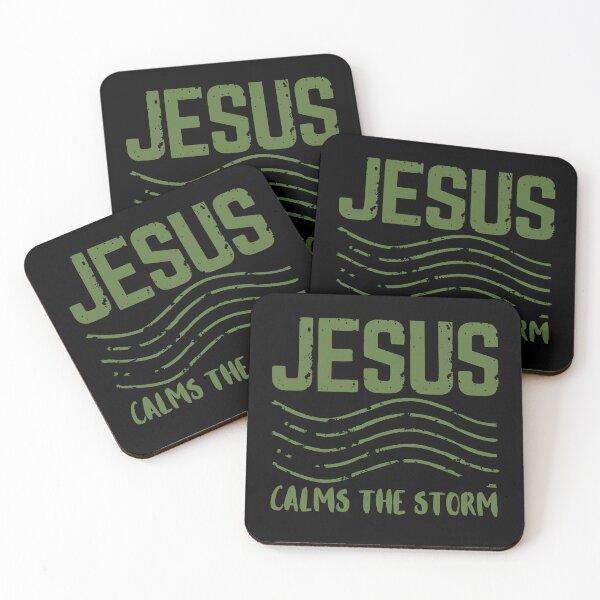 Item preview, Jesus Calms the Storm - Christian Quotes - Green Design  designed and sold by MoriaStore.