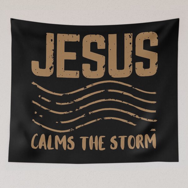 Artikelvorschau, Jesus stillt den Sturm – Christliche Zitate – Brown Design entworfen und verkauft von MoriaStore.