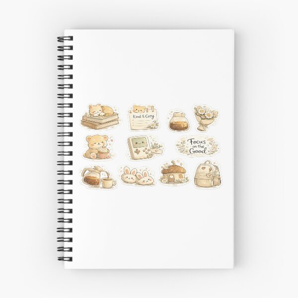 Item preview, Cute Cozy Transparent Sticker Bundle | Cat Bear Bunny Coffee Backpack Quote Stickers | Printable PNG for Laptop, Journal, Planner & Phone Case designed and sold by Stickwolll.