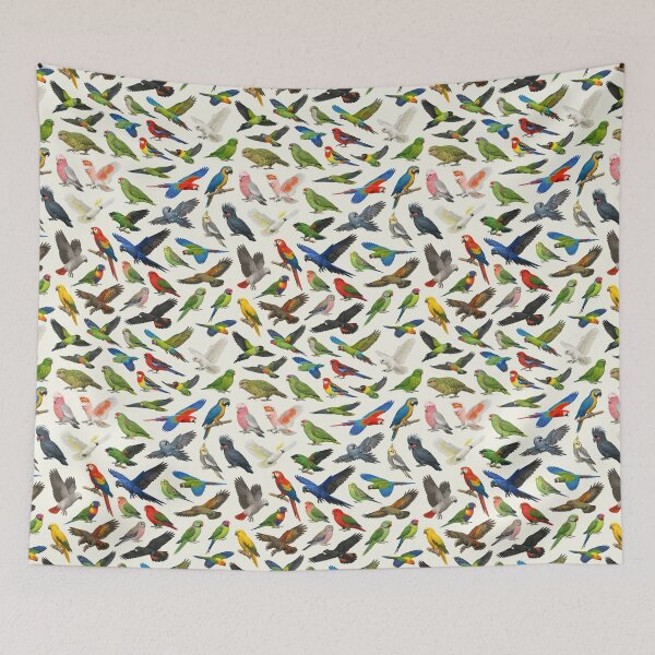 Item preview, Parrots of the World Retro Style Bird Chart designed and sold by kakarikihill.