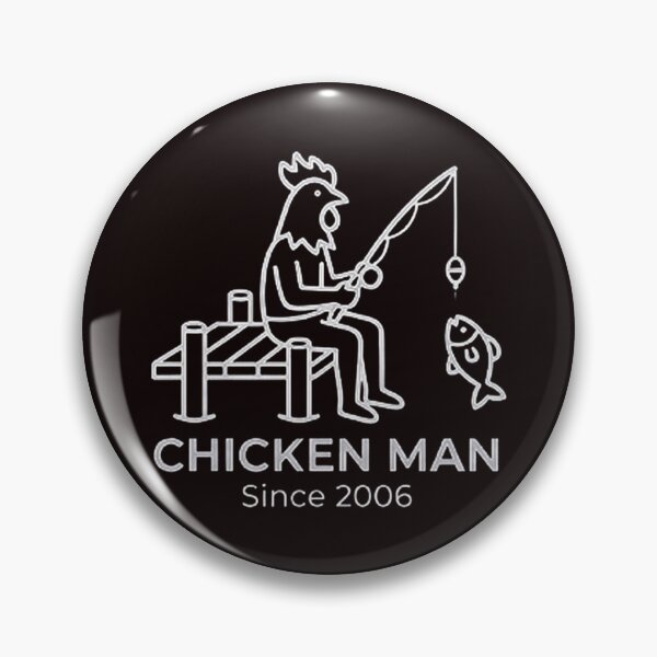 Item preview, Chicken Man fishing - white logo designed and sold by Chicken Man Designs.