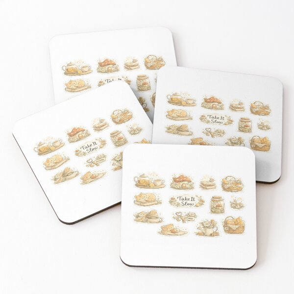 Item preview, Cute Cottagecore Transparent Sticker Bundle | Mushroom House Tea Cat Cozy Quote Stickers | Printable PNG for Laptop, Journal, Planner & Phone Case designed and sold by Stickwolll.
