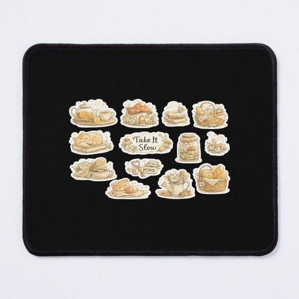 Item preview, Cute Cottagecore Transparent Sticker Bundle | Mushroom House Tea Cat Cozy Quote Stickers | Printable PNG for Laptop, Journal, Planner & Phone Case designed and sold by Stickwolll.