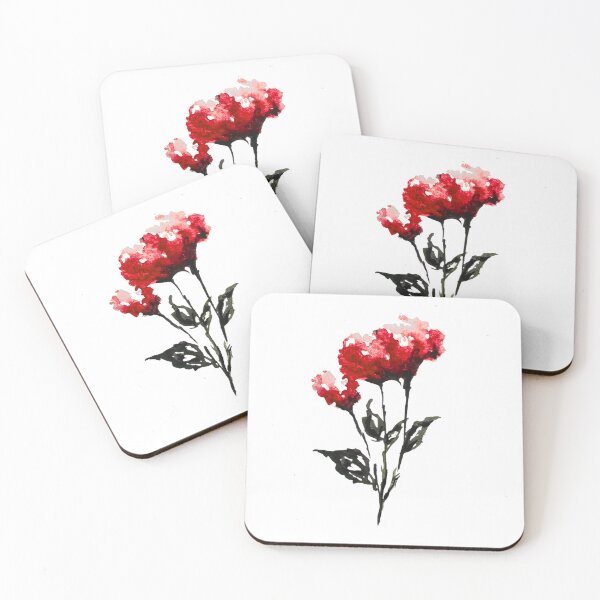 Item preview, Red Carnation Watercolor Sticker | Romantic Floral Gothic Botanical Print designed and sold by Little Bloom Studio.