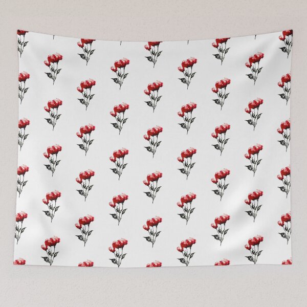 Item preview, Red Carnation Watercolor Sticker | Romantic Floral Gothic Botanical Print designed and sold by Little Bloom Studio.