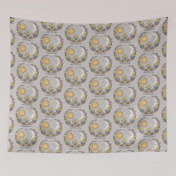Item preview, Vintage Celestial Spring Equinox Sun Moon designed and sold by SholoStudio.
