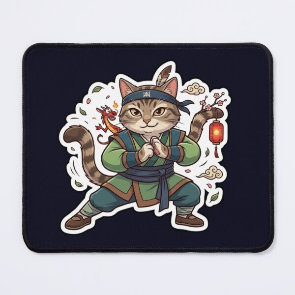 Item preview, Brave Warrior Mulan Cat with Dragon Guardian designed and sold by Purely Art Shop.