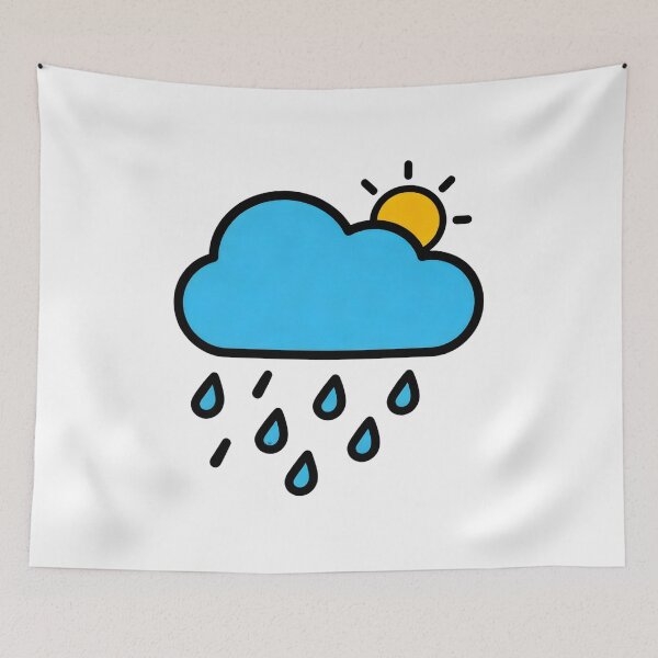 Item preview, Minimal Sun & Raindrops  designed and sold by SurajDesigns.