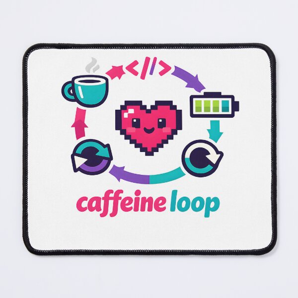 Item preview, "Caffeine Loop" | Aesthetic Gamer & Coder Life Graphic designed and sold by Naviora.