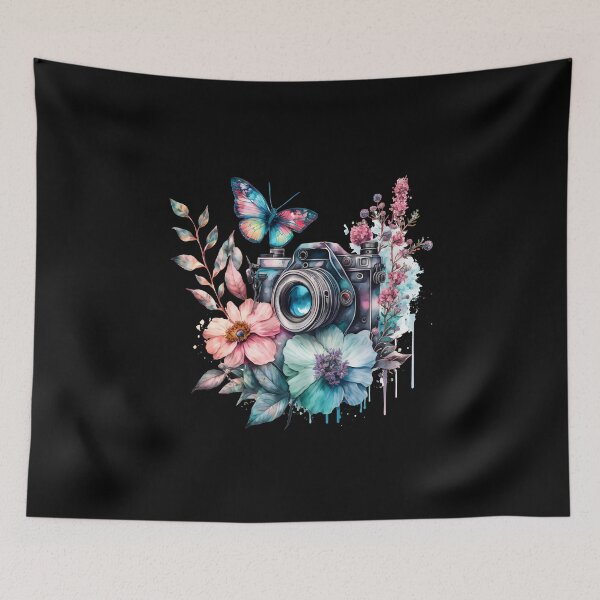 Item preview, Vintage Camera Butterfly T-Shirt – Pastel Floral Photography Aesthetic Nature Tee designed and sold by FestivityFinds.