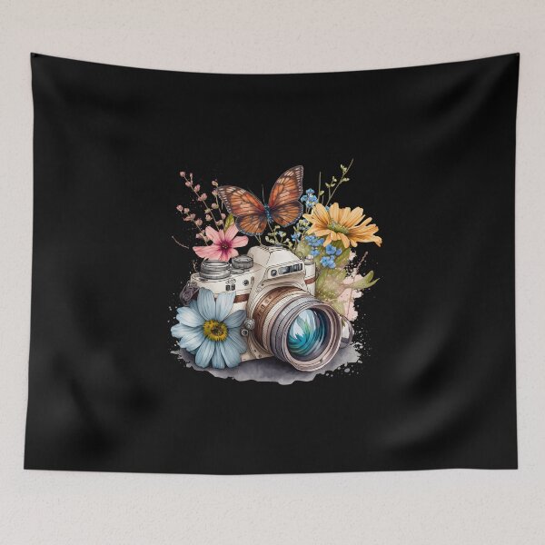 Item preview, Vintage Camera Butterfly Floral T-Shirt – Retro Photography Nature Art Tee designed and sold by FestivityFinds.
