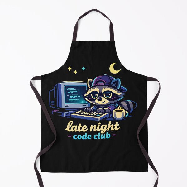 Item preview, "Late Night Code Club" | Aesthetic Coder Raccoon & Tech Art designed and sold by Naviora.
