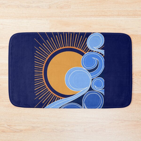 Item preview, Retro Sun and Ocean Waves Abstract designed and sold by inznap.
