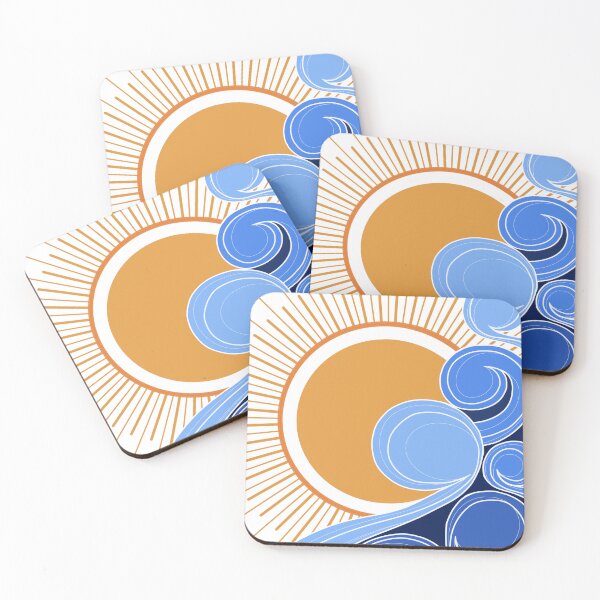 Item preview, Retro Sun and Ocean Waves Abstract designed and sold by inznap.