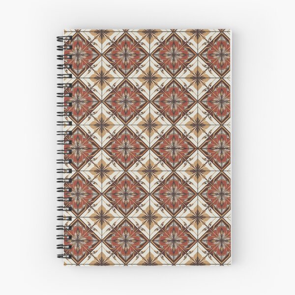 Item preview, Traditional Batik Floral Tile Geometric Pattern Terracotta Ochre designed and sold by A1DesignMinimal.