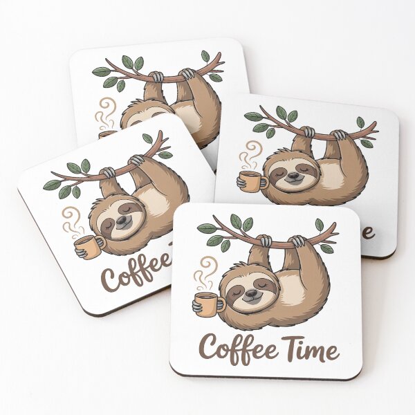 Item preview, Cute Sloth Coffee Time – Funny Lazy Animal Lover Gift designed and sold by Cool-cat-art.