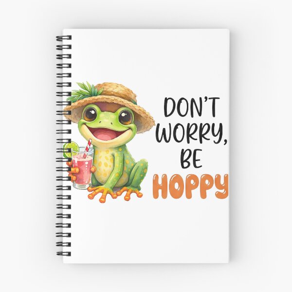 Item preview, Dont Worry Be Hoppy Funny Summer Frog Watercolor Pun designed and sold by LunaPixelStudio.
