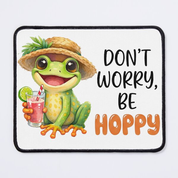 Item preview, Dont Worry Be Hoppy Funny Summer Frog Watercolor Pun designed and sold by LunaPixelStudio.