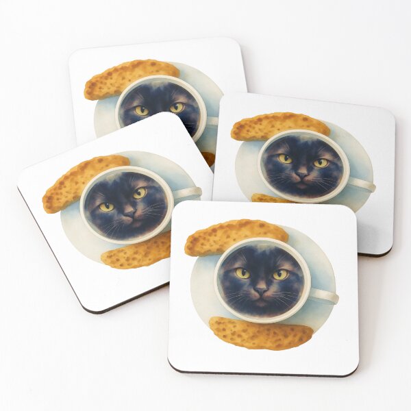 Item preview, Black Cat Coffee, with a side of Stare. designed and sold by Melo&Mia.