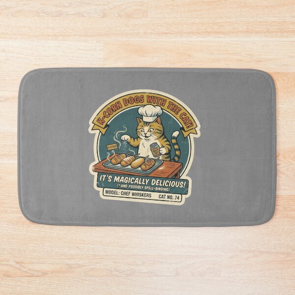 Item preview, Vintage 80s Cat Chef - Magically Delicious K-Food designed and sold by K-Vibe Design Studio.