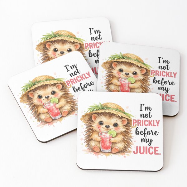 Item preview, Im Not Prickly Before My Juice Funny Summer Hedgehog Pun designed and sold by LunaPixelStudio.