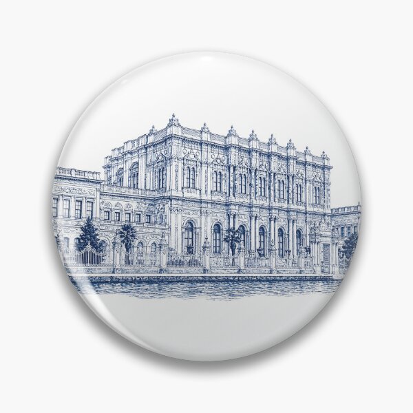 Item preview, Elegant Dolmabahçe Palace Blue Monochrome Art designed and sold by AmJoJoe.