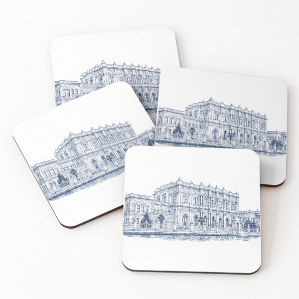 Item preview, Elegant Dolmabahçe Palace Blue Monochrome Art designed and sold by AmJoJoe.