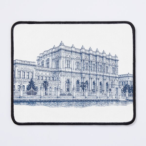 Item preview, Elegant Dolmabahçe Palace Blue Monochrome Art designed and sold by AmJoJoe.